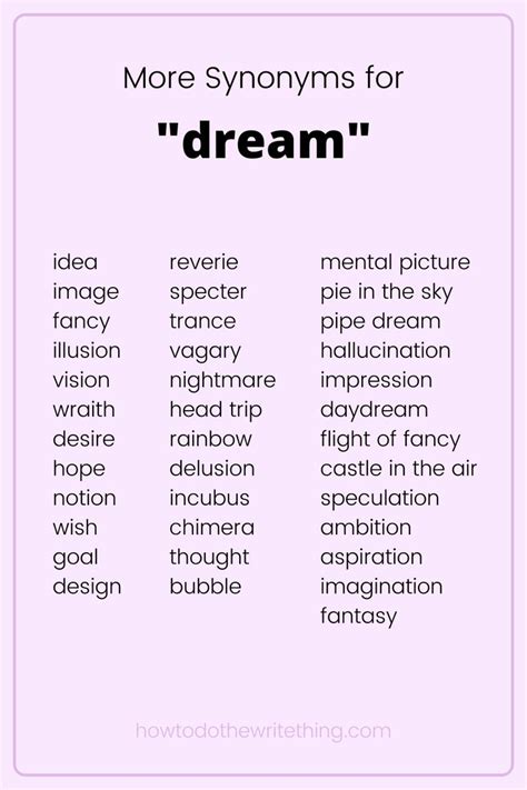 dream synonymous|unique words for dream.